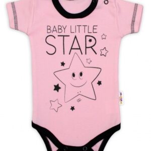 Body krátký rukáv Baby Nellys, Baby Little Star - růžové, vel. 74