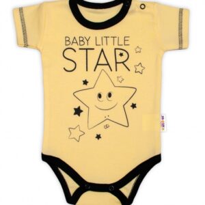 Body krátký rukáv Baby Nellys, Baby Little Star - žluté