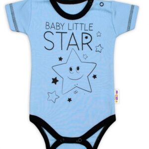 Body krátký rukáv Baby Nellys, Baby Little Star - modré