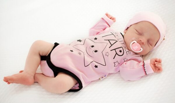 Baby Nellys Body dlouhý rukáv, růžové, Baby Little Star - Image 2