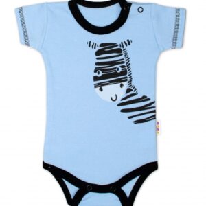 Body krátký rukáv Baby Nellys, Zebra - modré
