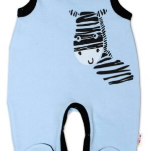 Kojenecké bavlněné dupačky Baby Nellys, Zebra - modré