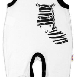 Kojenecké bavlněné dupačky Baby Nellys, Zebra - bílé
