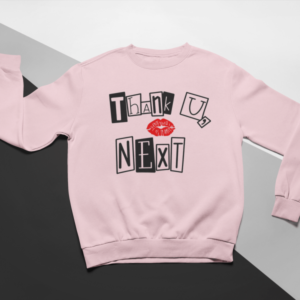 KIDSBEE Stylová dětská dívčí mikina Thank You Next - růžová, vel. 98