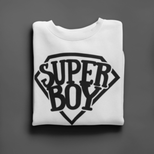KIDSBEE Super dětská klučičí mikina Super Boy - bílá, vel. 98