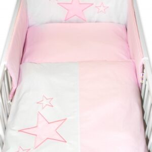 Mantinel s povlečením Baby Stars - růžový, vel. 135x100cm