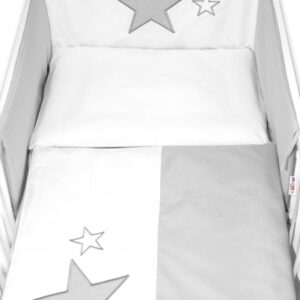 Mantinel s povlečením Baby Stars - šedý, vel. 135x100 cm