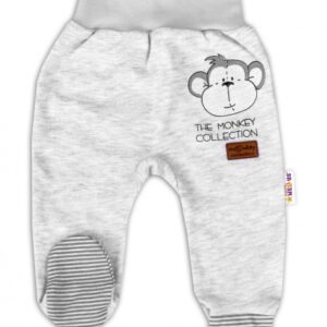 Kojenecké polodupačky Monkey - sv. šedý melírek, vel. 68