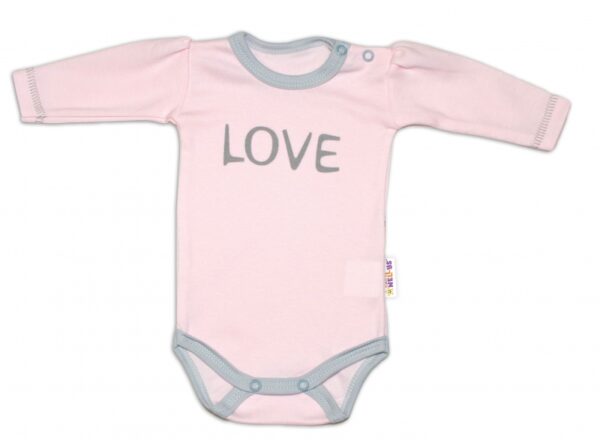 Body dlouhý rukáv Love - růžové - Image 2