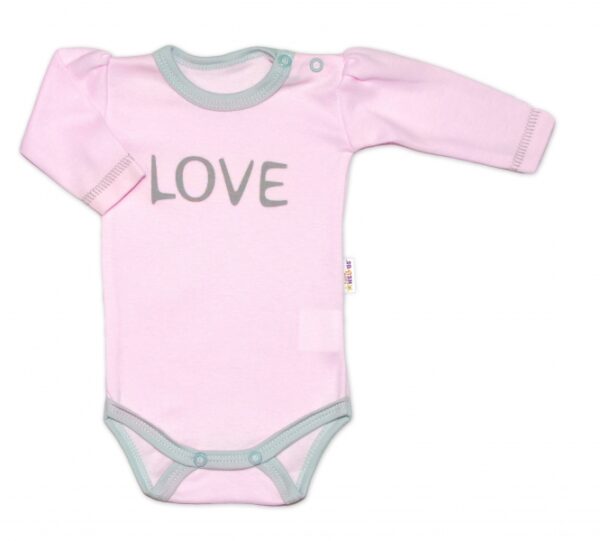 Body dlouhý rukáv Love - růžové