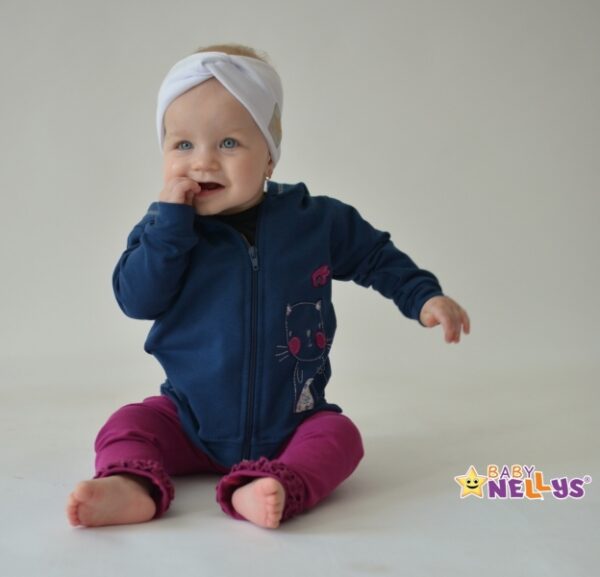 Baby Nellys Hand Made Bavlněná čelenka - dvouvrstvá, bílá, 104/116 - Obrázek 2
