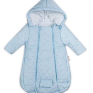 Kombinézka s kapucí do autosedačky, kočárku Lux Baby Nellys ®prošívaná - modrá