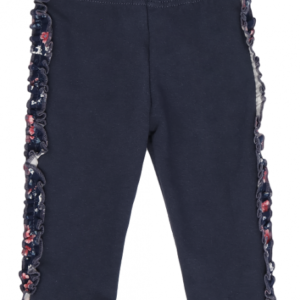 Mamatti Dětské legíny s lampasy, Flowers - granátové, vel. 98