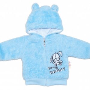 Zimní kabátek chlupáčková bundička s kapucí Cute Bunny Baby Nellys - modrá, vel. 74