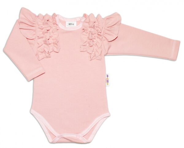 2-dílná sada, body dl.rukáv + suknička s krajkou a volánky, vel. 98, pudrová, Baby Nellys - Image 2