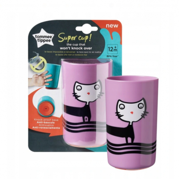 Tommee Tippee Stabilní hrnek Super Cup 300 ml 12m+ Kočička , fialový - Image 2