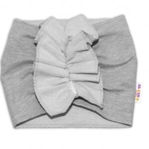 BABY NELLYS Dětská čelenka Turban, šedá, 2 - 3 roky