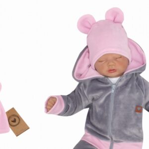 Z&Z Velurová, semišková čepička s oušky Teddy, sv . růžová