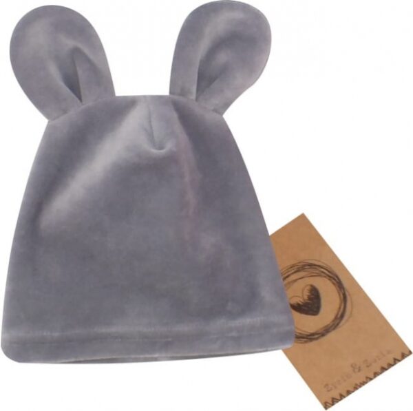 Z&Z Velurová, semišková čepička s oušky Teddy, šedá - Image 2