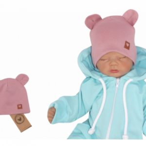 Z&Z Dvouvrstvá bavlněná čepička LOVE TEDDY, lila, vel. 68/74