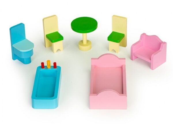 Dřevěný domeček pro panenky  ECO TOYS - Rezidence máta - Image 4
