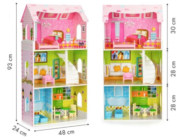 Dřevěný domeček pro panenky  ECO TOYS - Rezidence máta - Image 6