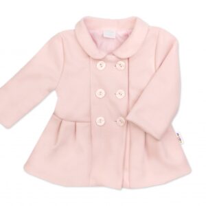 Baby Nellys Dětský flaušový kabátek, pudrově růžový, vel. 80
