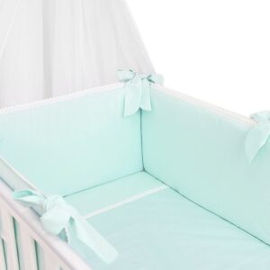 Luxusní 3-dílná sada Mantinel s povlečením Royal Baby - mátová