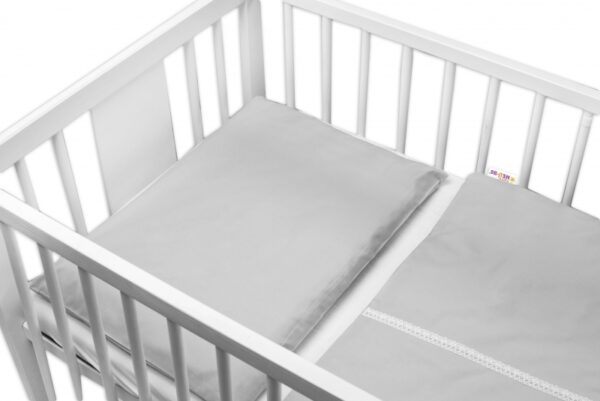 Baby Nellys Luxusní 3-dílná sada Mantinel s povlečením Royal Baby - šedá - Obrázek 4