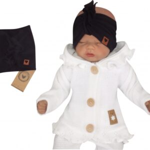 Z&Z Stylová bavlněná Čelenka/Turban, černá, vel. 68/80