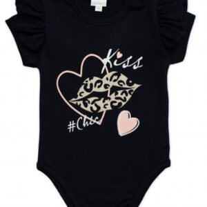 G-baby Kojenecké body s volánkem Kiss - černé