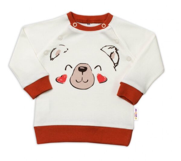 Baby Nellys Kojenecká tepláková souprava Teddy, dvojí zap.u krku - smetanová, vel. 74 - Obrázek 2
