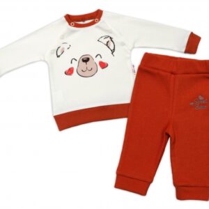 Baby Nellys Kojenecká tepláková souprava Teddy, dvojí zap.u krku - smetanová, vel. 74