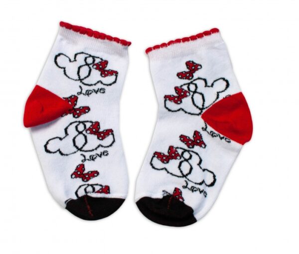 Baby Nellys Bavlněné ponožky Minnie Love - bílé, vel. 122/128 - Image 2