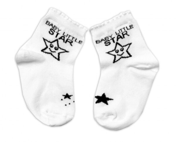 Baby Nellys Bavlněné ponožky Baby Little Star - bílé, vel. 122/128 - Image 2