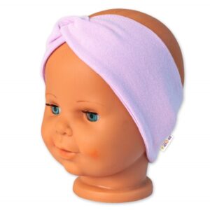 Baby Nellys Bavlněná čelenka dvouvrstvá, lila