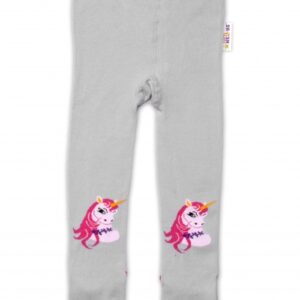 Baby Nellys Bavlněné punčocháče Unicorn - šedé, vel. 104/110