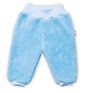 Baby Nellys Kojenecké chlupáčkové tepláčky Cute Bunny - modré, vel. 68