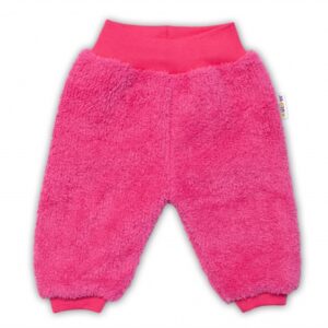 Baby Nellys Kojenecké chlupáčkové tepláčky Cute Bunny - malinové, vel. 68