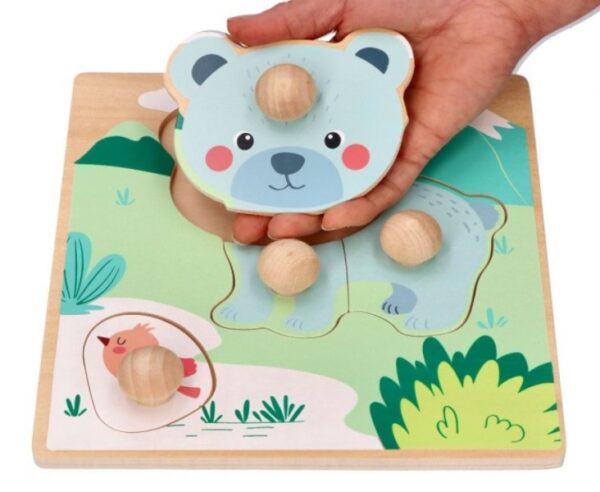 Dřevěné zábavné vkládací puzzle 4 roční období - Obrázek 2
