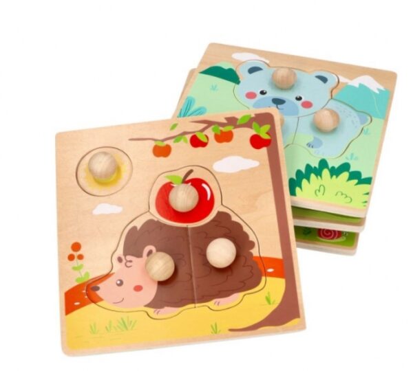 Dřevěné zábavné vkládací puzzle 4 roční období - Obrázek 5