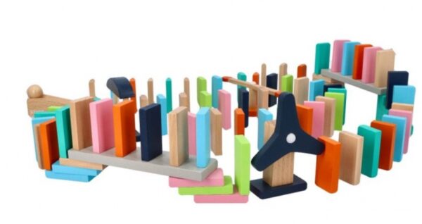 Dřevěné aktivní barevné domino, 128 ks, Adam Toys - Obrázek 4