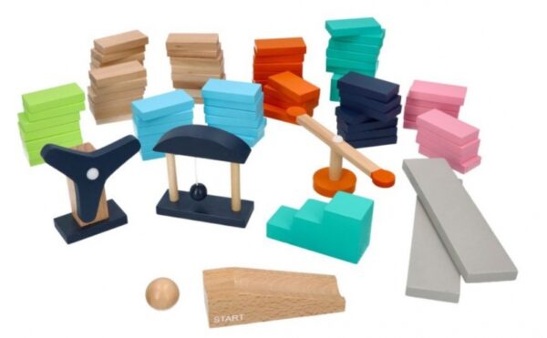 Dřevěné aktivní barevné domino, 128 ks, Adam Toys - Obrázek 3