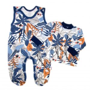 Baby Nellys  2-dílná sada, bavlněné dupačky s košilkou Jungle, vel. 68