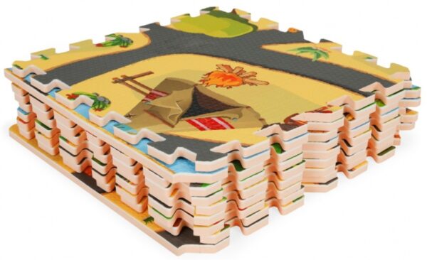 Dětské pěnové puzzle 93,5x93,5cm, hrací deka, podložka na zem Safari, 9 dílů, ECO Toys - Obrázek 3