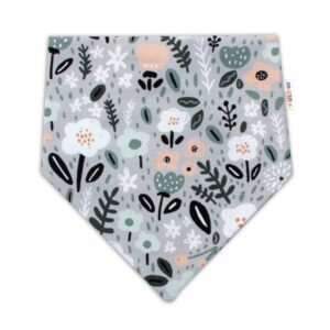 Baby Nellys Dvouvrstvá čepice s oušky + šátek Palouček, mátová, vel. 80/92