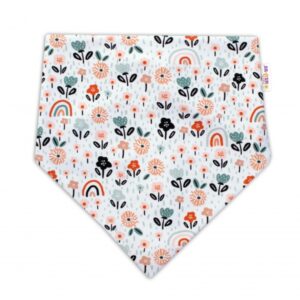 Baby Nellys Dvouvrstvá čepice s oušky + šátek Palouček, smetanová, vel. 80/92