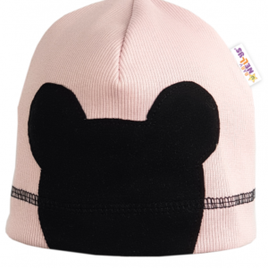Baby Nellys Jarní, podzimní čepice Mouse, sv. růžova, vel. 2/4 let