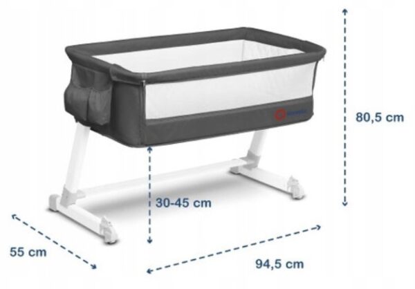 Lionelo Cestovní postýlka LO-Theo - Dark Grey - Obrázek 5