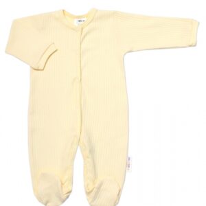 Praktická 5-dílná žebrovaná soupravička do porodnice Baby Nellys BOY, žlutá, vel. 68